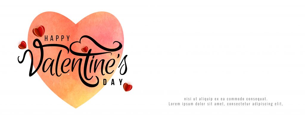 Happy valentine's day love banner design vector