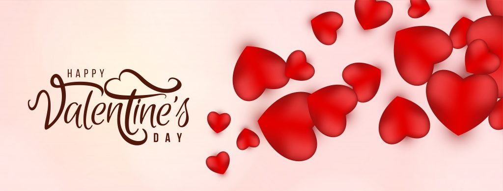 Happy valentine's day decorative banner 