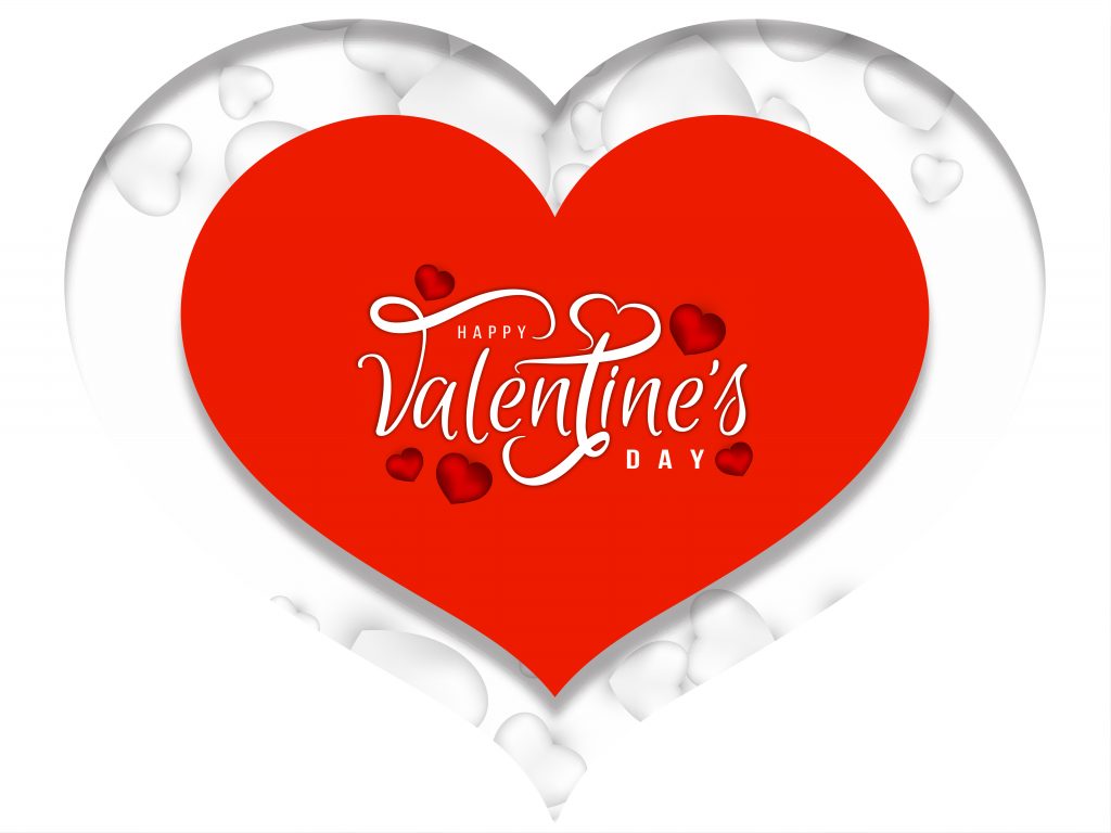 Happy valentine's day papercut style heart background vector
