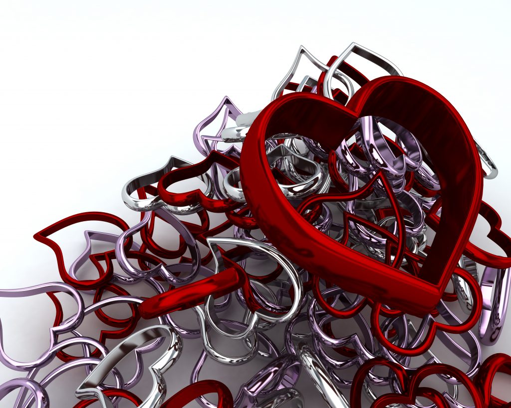 3D Render of Heart Charms