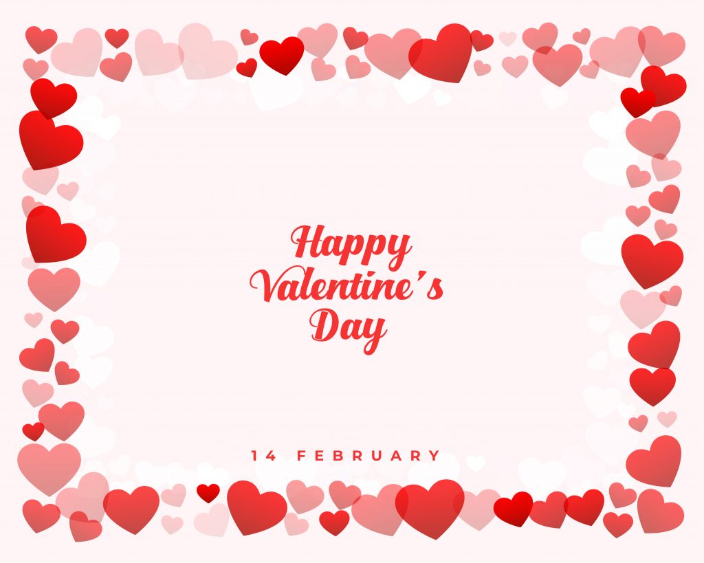 valentines day hearts frame background design