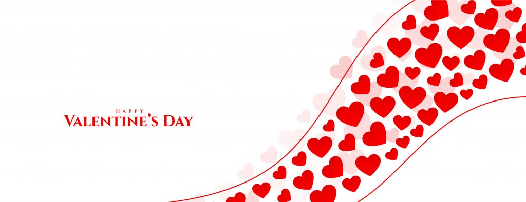 happy valentines day hearts greeting banner design