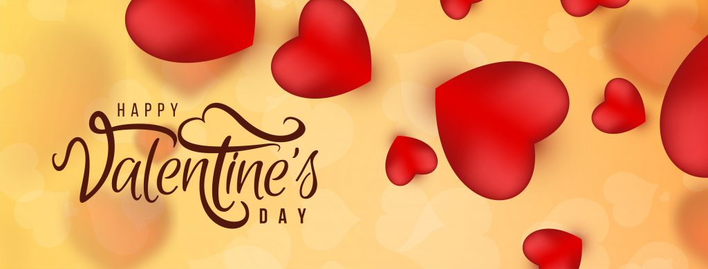 Happy valentine's day soft yellow banner design vector