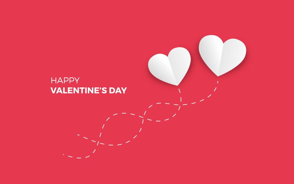 Paper White Heart Happy Valentine's Day 