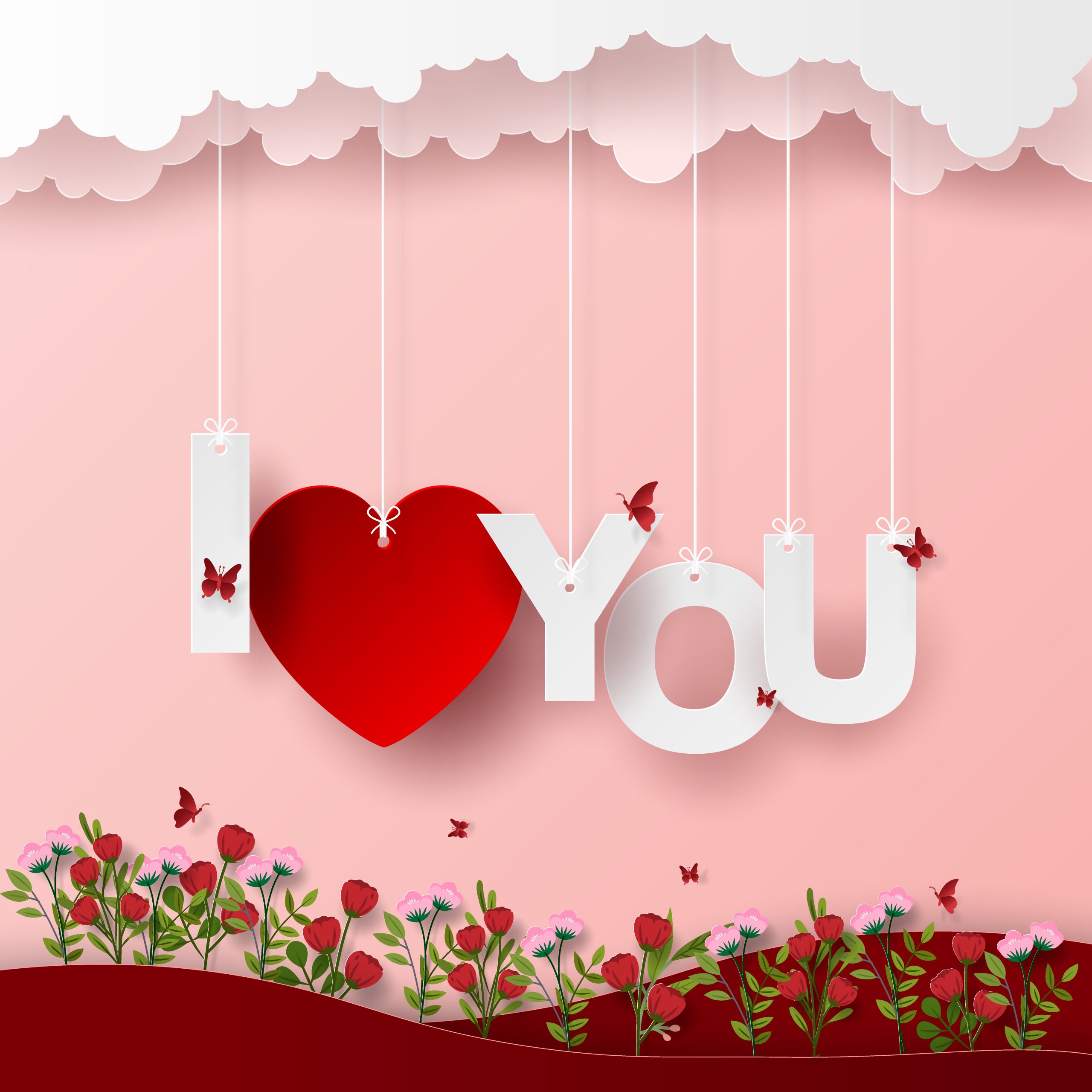 Happy Valentine’s Day – Beautiful with the word I love you…