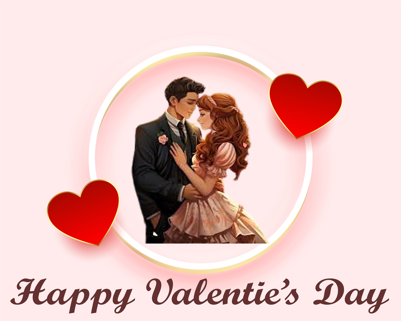 Valentine’s Card with Romantic Couples
